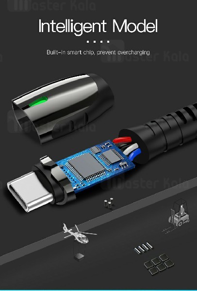 کابل Type C یسیدو Yesido CA43 Metal Charging Cable توان 2.4 آمپر